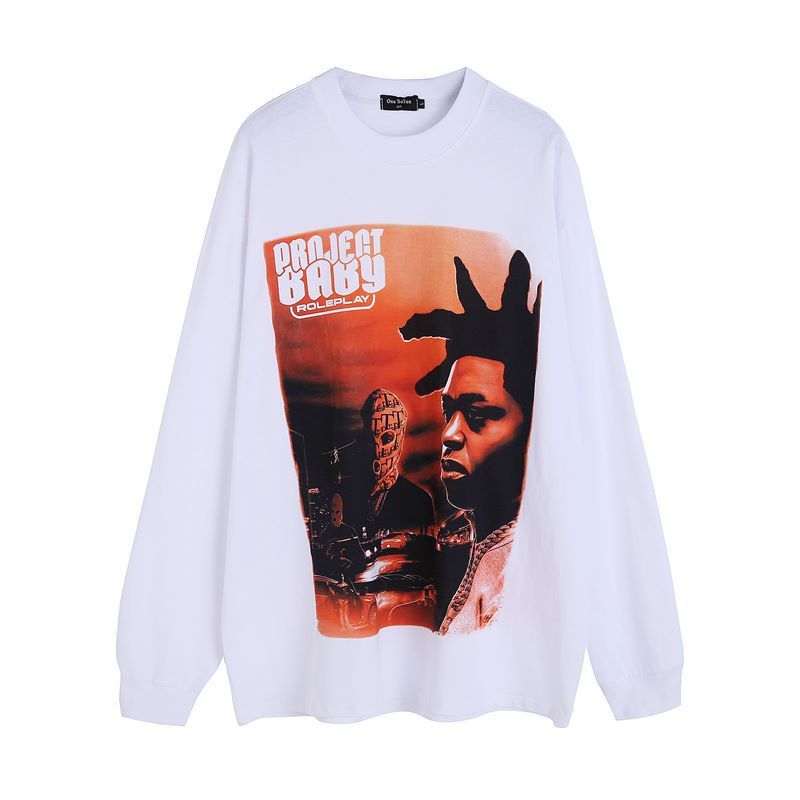 Spoof Printed Long-sleeved Bottoming T-shirt For Men And Women