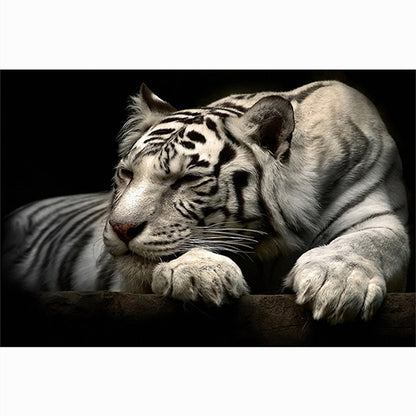 Modern Animal Canvas Painting Tiger Head Black And White Posters